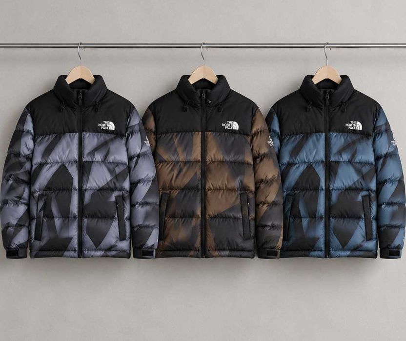 Пуховик The North Face з принтом зимовий до -15 (S-XXL)