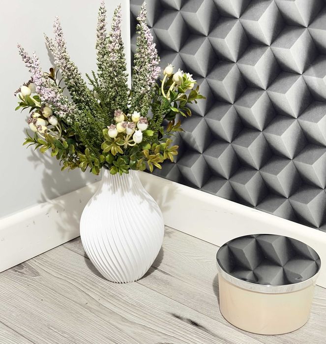 Wazon na LEGO Kwiaty Sztuczne Trawy Dekoracyjny Nowoczesny Biały 18 cm