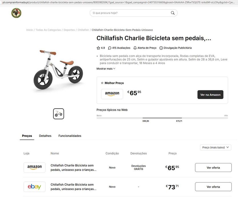 Bicicleta de equilíbrio Chillafish Charlie