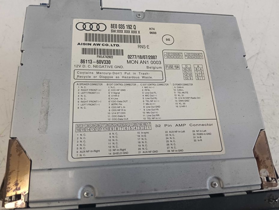 Radio RNS-E Audi A4 b6 B7 100% Sprawne Oryginał Gwaranica Wysyłka 8E0,035,192Q