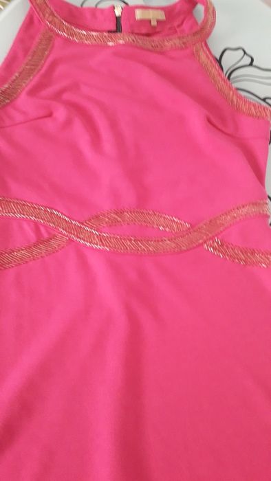 Rozowa sukienka S-M elegancka na wesele wizytowa