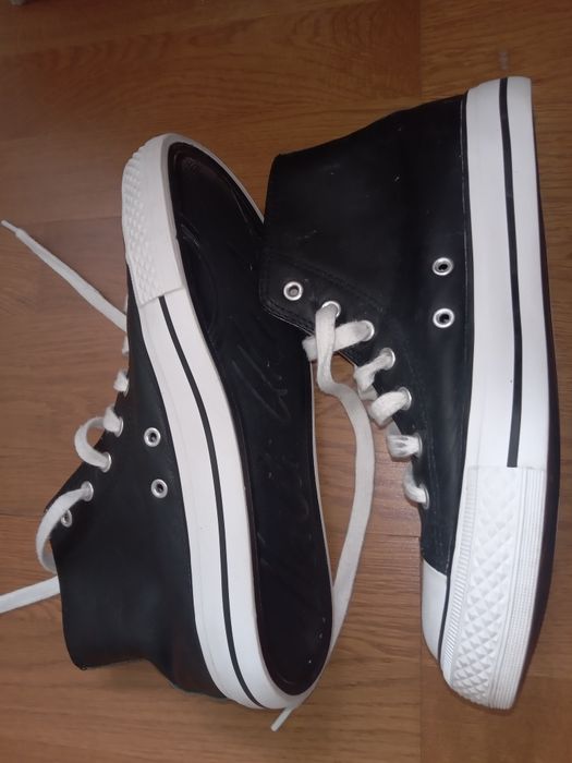 Кеди 38 р, чорні, шкіра. Кеды кожаные