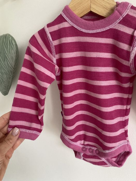 Body reflex 62 paski różowe wełna merino