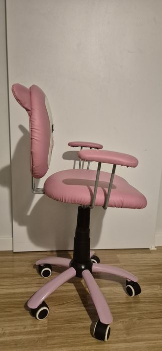 Fotel obrotowy do biurka różowy kotek Halmar