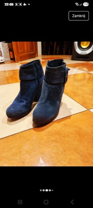 UNISA Hiszpania 39 BOTKI Granat zamsz quiet luxury