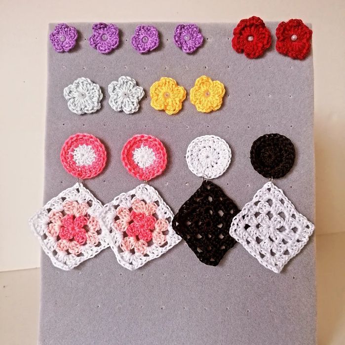 Brincos em crochet