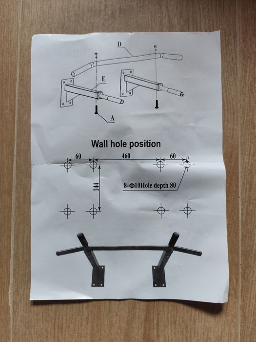 Barra para elevações de fixação à parede