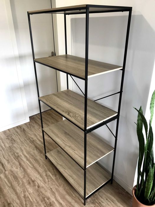 Estante Sklum de Madeira e Metal preto & natural