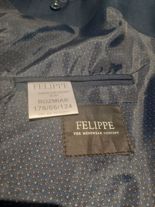 Garnitur Exclusive felippe 176/66/124 wełna cienki spodnie kamizelka