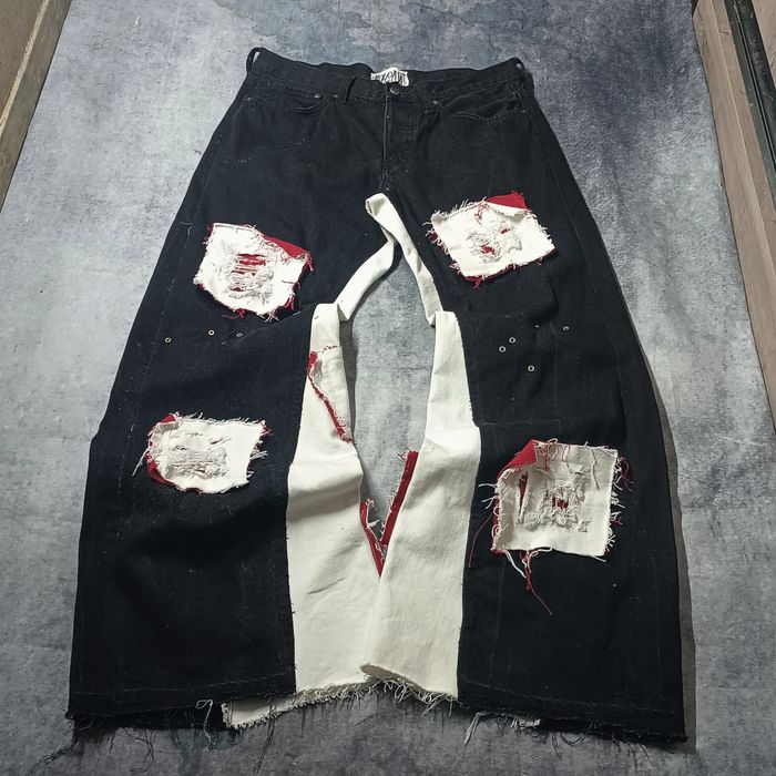 Джинсы клёш Custom flared patch jeans