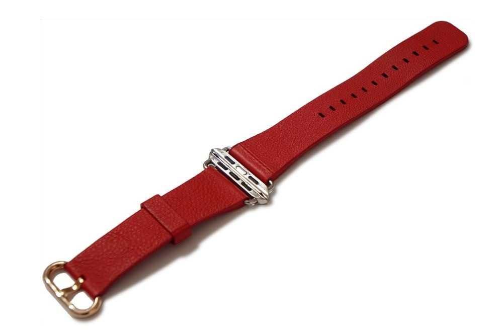 Pasek Skórzany CZERWONY Apple Watch Series 4  44mm 45mm