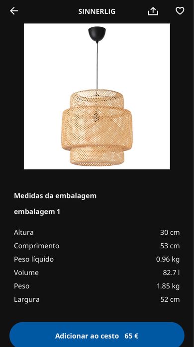 Candeeiro teto SINNERLIG