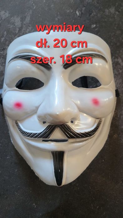 Maska Anonymous/ maska Vendetta / karnawał, bal / roz. uniwersalny