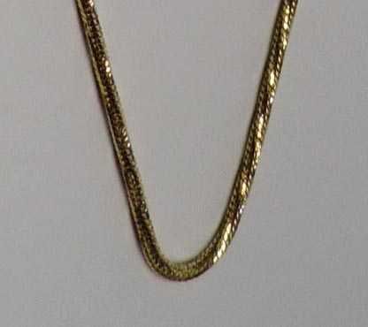 Łańcuszek okrągła diamentowana linka żyłka srebro złocone 48 cm.