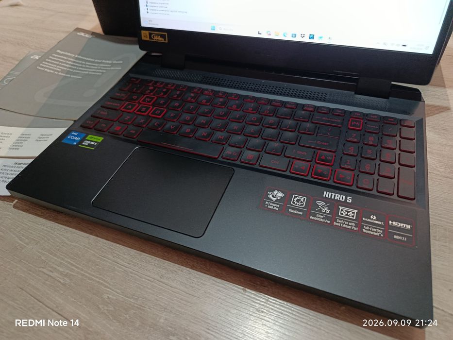 Idealny laptop i5 12 generacja 16 GB RAM RTX 3050 karton dokumenty Acer