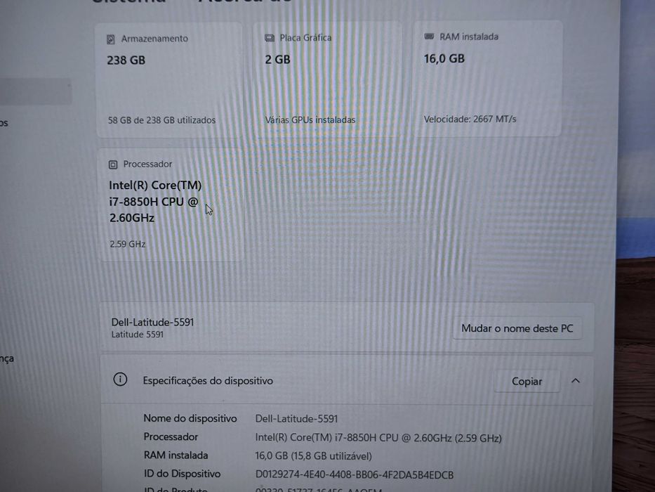 Dell Latitude 5591 i7 NVME 256GB 16GB FullHD nVidia