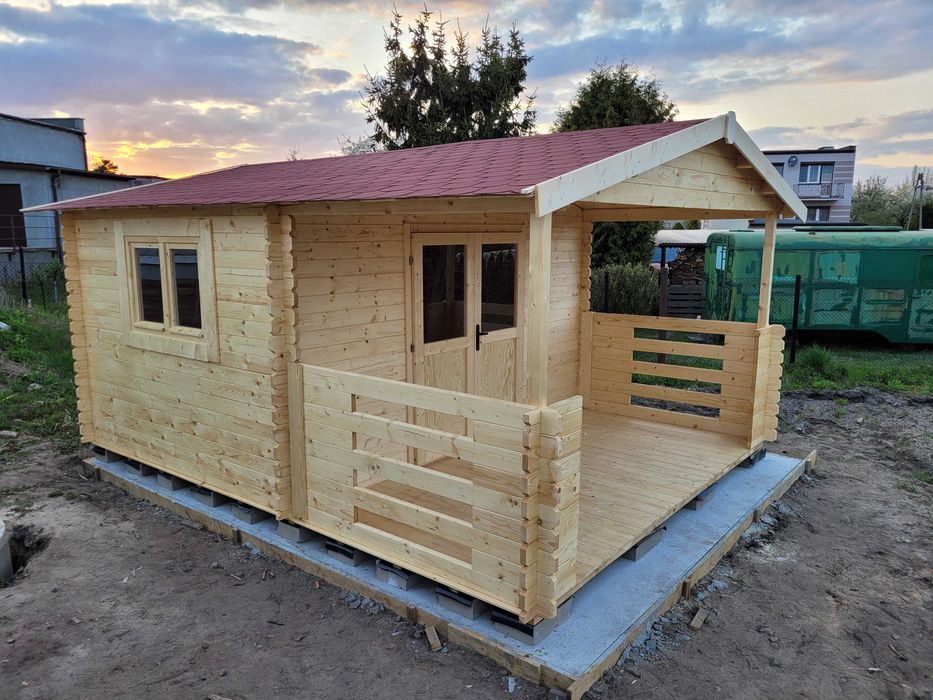 od ZARAZ*masywny domek letniskowy + taras*5x4*20 m2*grubość ścian 34mm