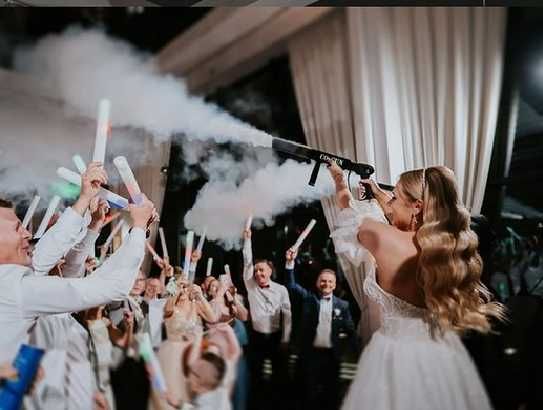 Ciężki Dym fontanna wiatraki iskier iskry fotobudka pistolet gun Co2