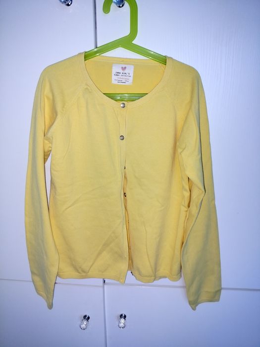 Kardigan bawełniany żółty Zara Girls Summer 152