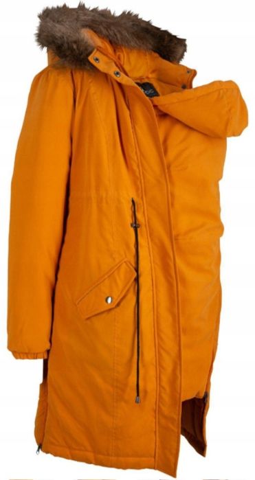 B.P.C płaszcz ciążowy z panelm na dziecko żółty musztardowy ^52