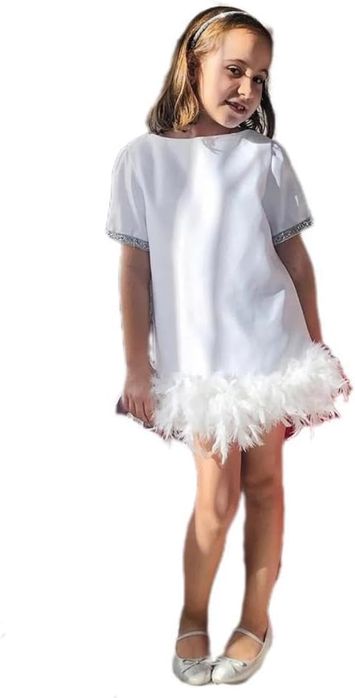 Bajkowa Sukienka Księżniczki Z Piórami Dla Dziewczynki  11-13 Lat