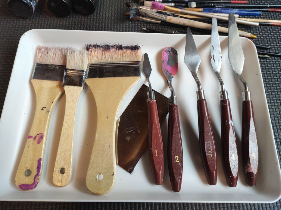 Zestaw do malowania- dla początkującego malarza. Płótno, farby, pędzle