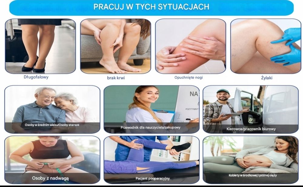 Rajstopy kompresyjne 20–30 mmHg klasa 2 bez palców pończochy medyczne