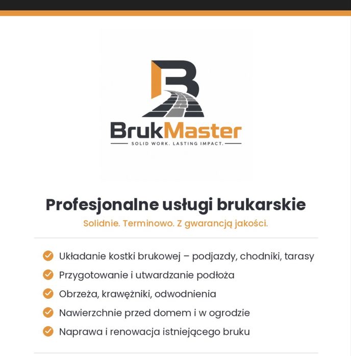 Kompleksowe Usługi Brukarskie PREMIUM/ Kostka brukowa /Tarasy/ Schody/ Posadzki żywiczne/ Drogi/ Brukarstwo/ Granit/