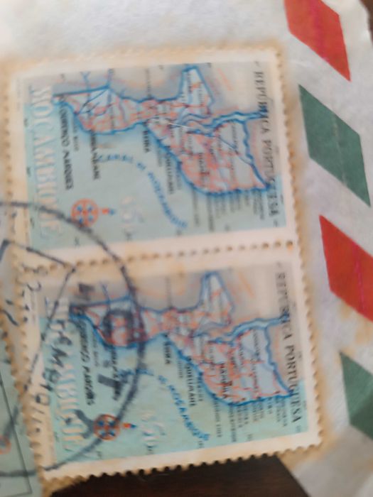 Selo português antigo usado 1954