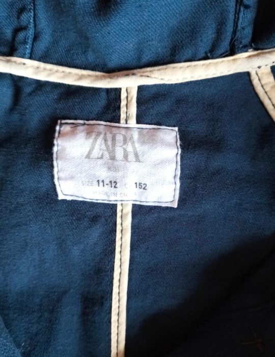 Zara bawełniana, przejściowa kurtka - parka z kapturem