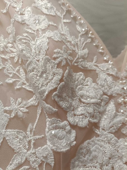 Suknia Ślubna Plus Size pudrowy róż