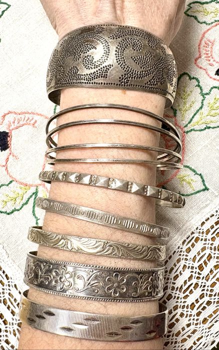 Stara srebrna bransoletka art deco przedwojenna topaz vintage unikat!