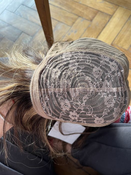 Peruka z grzywka włosy naturalne ludzkie