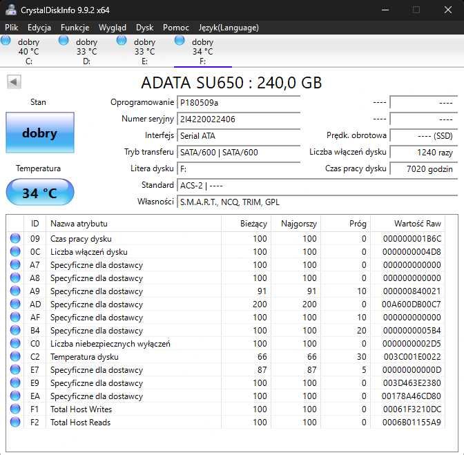 Dysk SSD Adata SU650 240GB