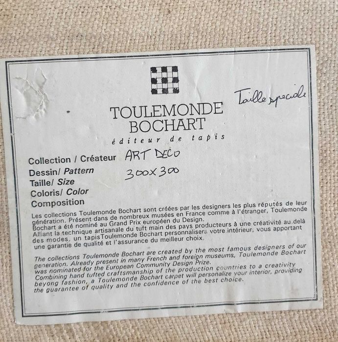 Tapete de Luxo Toulemonde Bachart - 3m x 3m