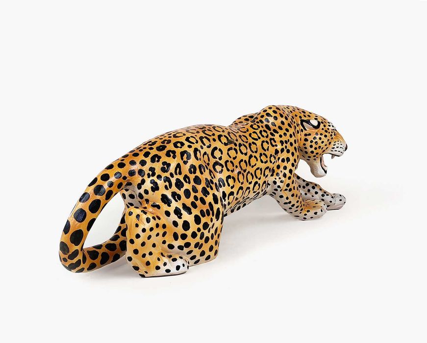 Lampart Leopard Gepard Figura Ceramiczna vintage Made In Italy