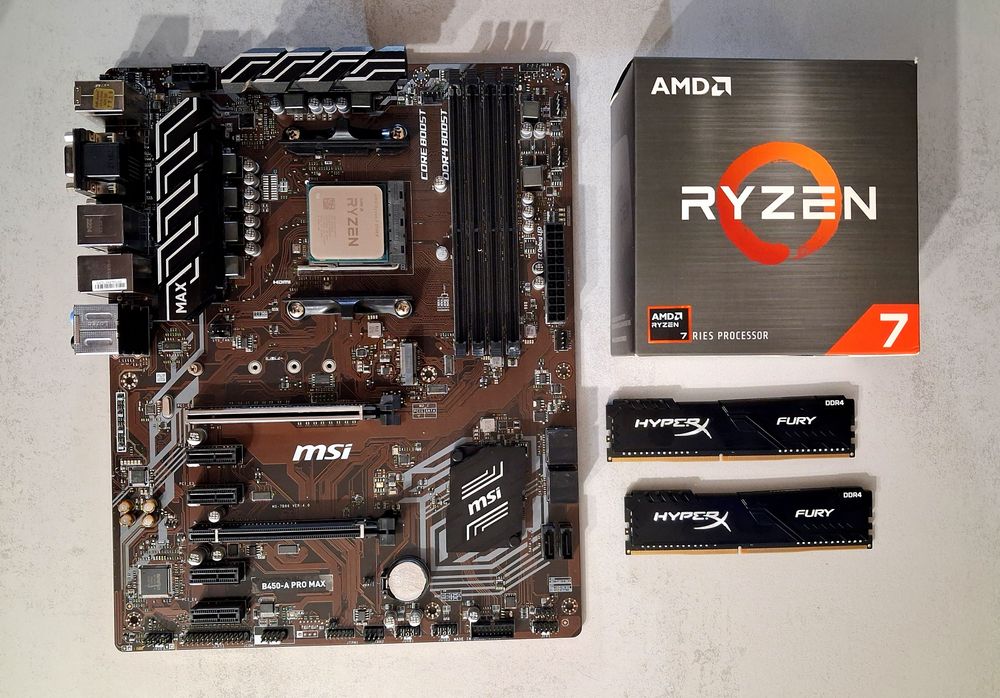 Ryzen 7 5700X+ B450 MSI+ 16Gb 3000mhz DDR4 комплект AMD s-AM4 HyperX FURY