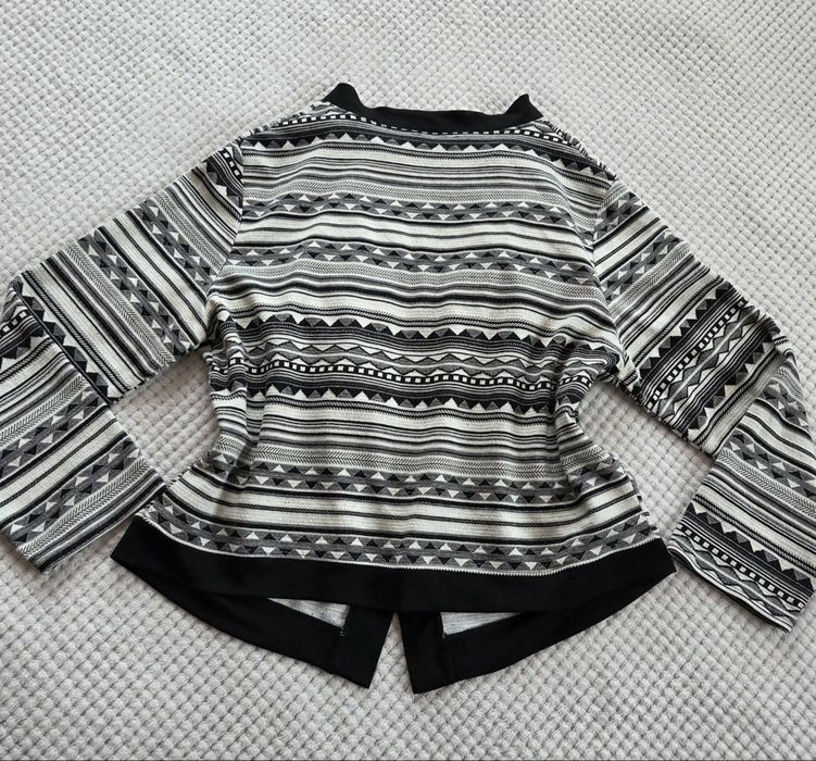 Nowy kardigan damski niezapinany asymetryczny print plus size