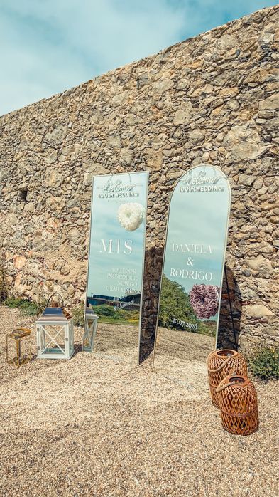 Aluguer Welcome Mirror em Led para Casamentos Espelho Boas Vindas