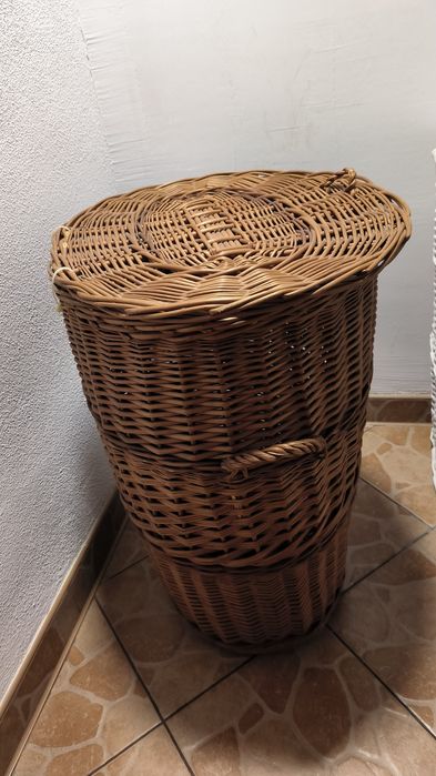 Koszu wiklinowy na pranie duży