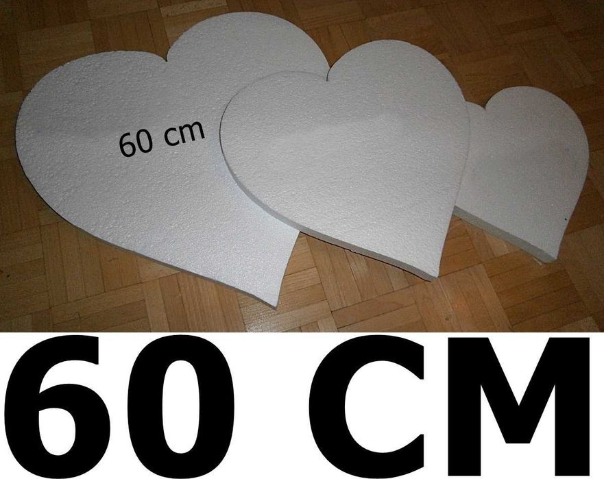 Serca styropianowe 60 cm pełne w środku
