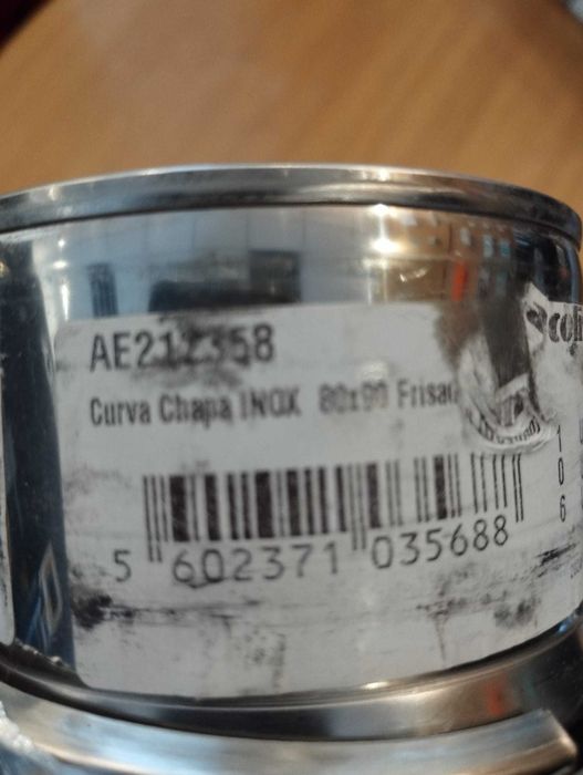 Curva 90º INOX Diametro 80 frisada