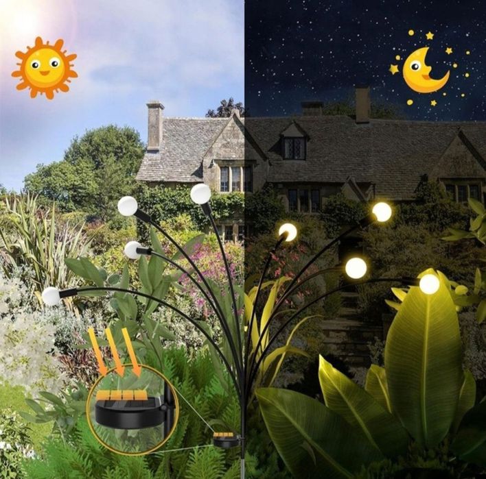 Lampa 10 LED kulki solarne