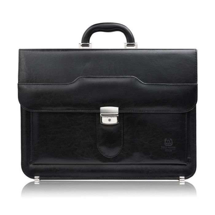 Aktówka męska skórzana Paolo Peruzzi do ręki i na ramię S-45-BL