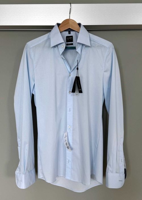 Koszula z kolorowym akcentem Olymp Level 5 BodyFit kolor Sky Blue r 38