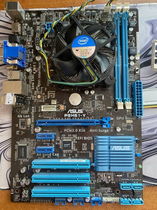 Комплект i3-2100 + ASUS PBH61-V + 8GB DDR3 (1333MHz)