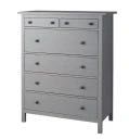 IKEA HEMNES Komoda, 6 szuflad, szara bejca 108x131