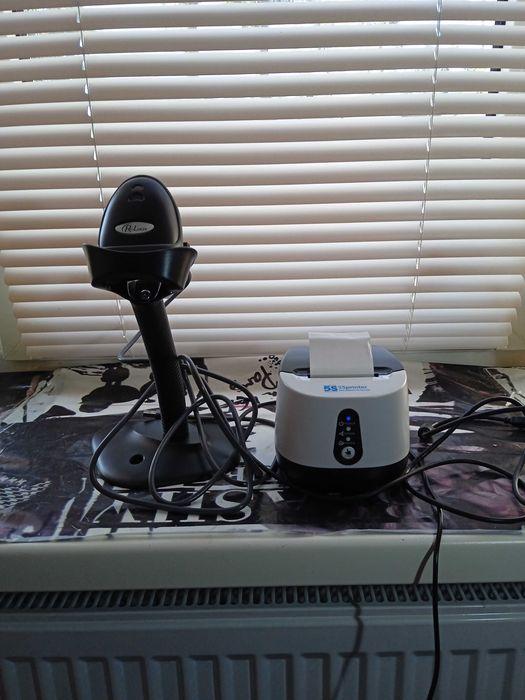 Продам POS-принтер GPRINTER ISH-58 USB+Bluetooth и сканер щтрих-кодов PROLOGIX PR-BS-111CCDAH черного цвета.