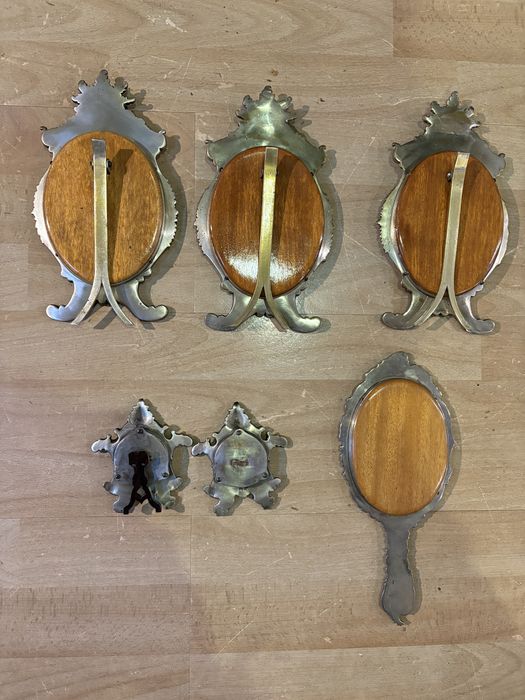 Conjunto antigo em metal/estanho De molduras vintage