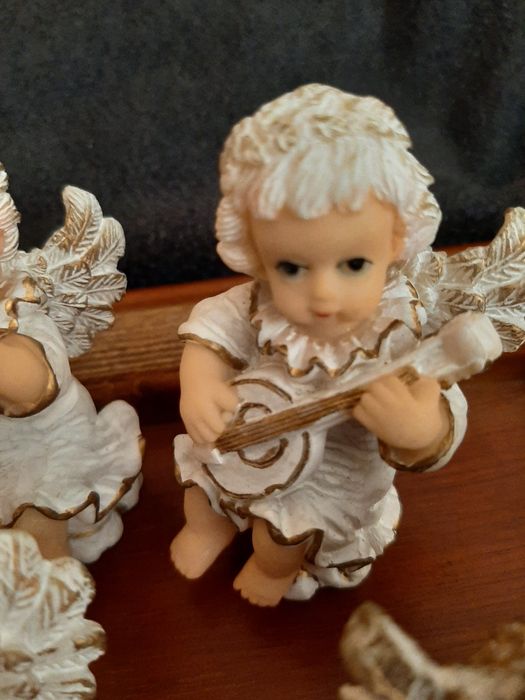 Anjos Musicais Vintage, em resina, conj 6